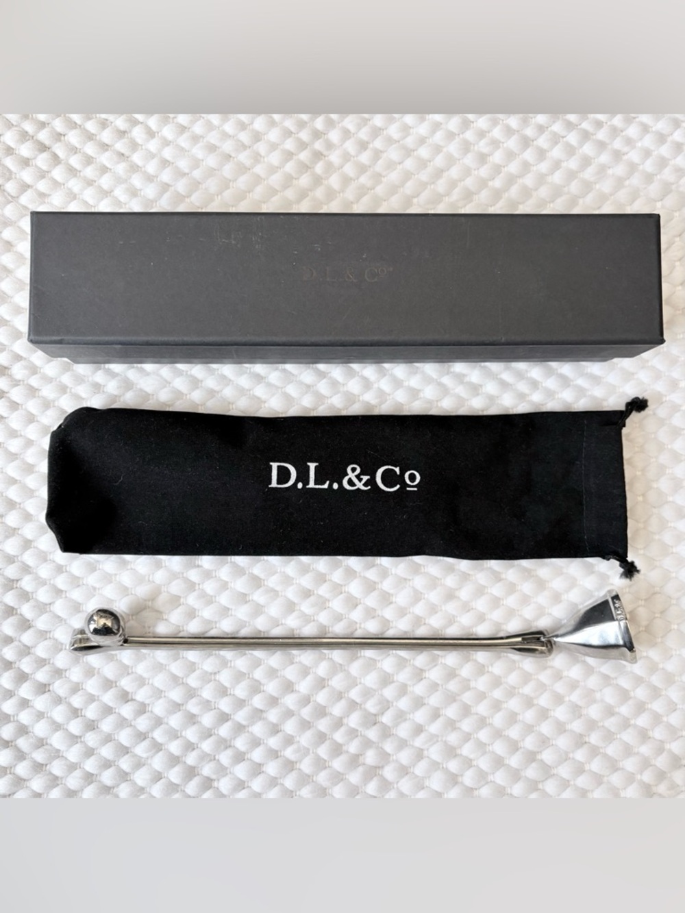 DL & Co Skull Candle Snuffer Silver Tone